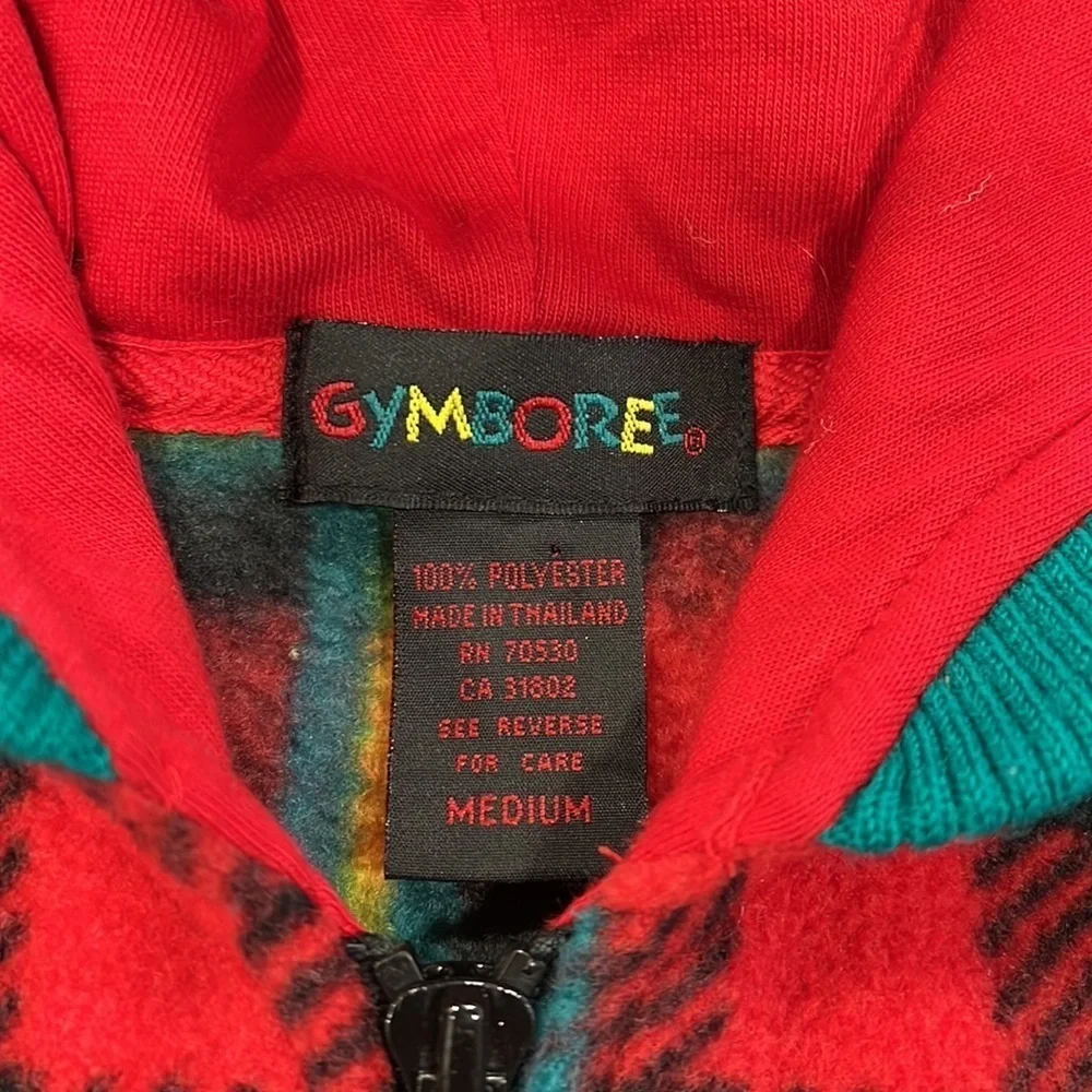 Gymboree vintage square plaid fleece jacket